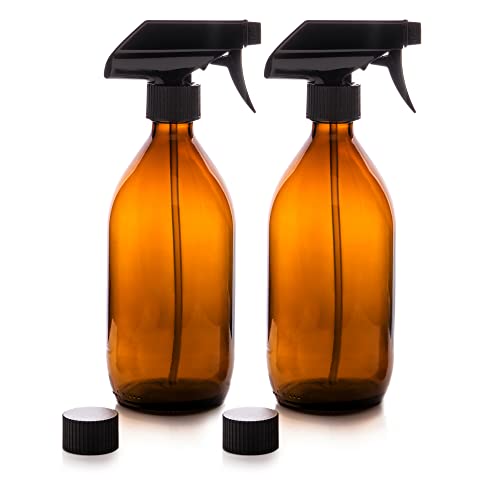 Nutra4Radiance Braunglas Sprühflaschen Premium 2 x 500mL- BPA frei, Wiederverwendbare Parfümzerstäuber für ätherisches Öl,...