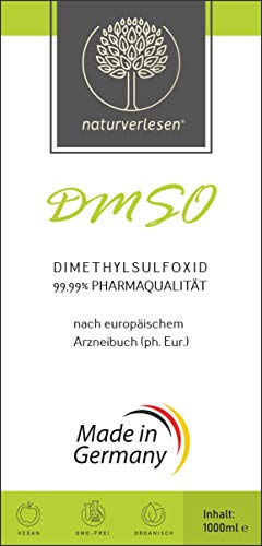1000ml Dimethylsulfoxid DMSO 99,99% ph. Eur. (echte Pharmaqualität) in Apothekerflasche – (1l; auch erhältlich in 100ml, 250ml...