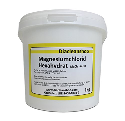 Magnesiumchlorid Hexahydrat 1kg - reinste Pharmaqualität (E511) - Magnesium chloride u.a. zur Herstellung von Magnesiumöl,...