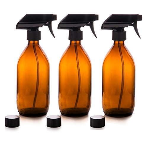 Braunglas Sprühflaschen Premium. Wiederverwendbare/umweltfreundliche/organische schönheit/reinigungsmittel (3 x 500ml)